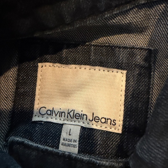 Calvin Klein Jeans Dark Blue Jean Moto Jacket - Picture 12 of 13